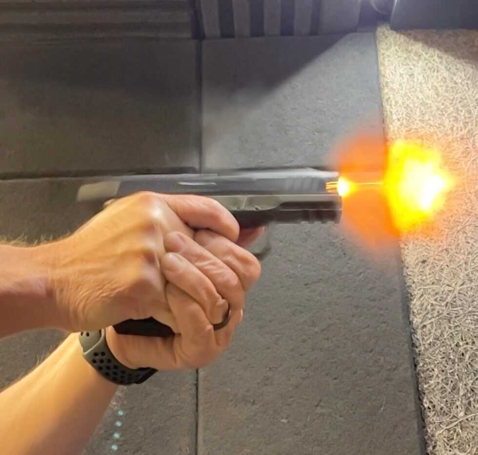 Shooting the Rost Martin RM1C compact striker fired pistol at the range