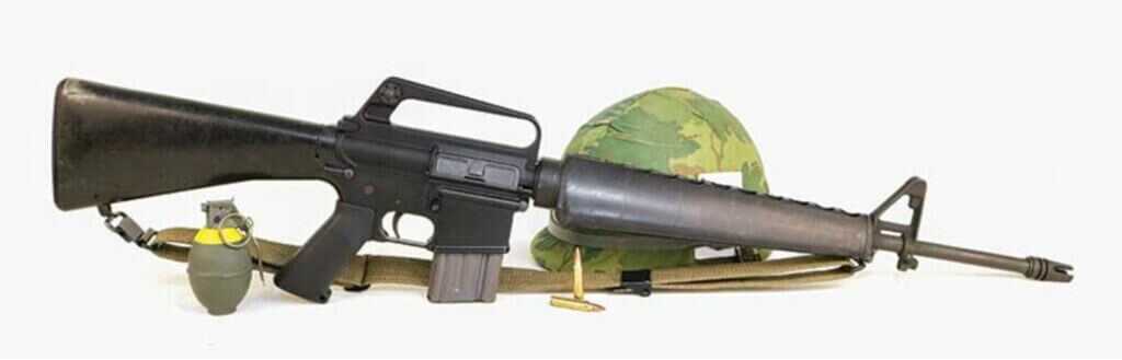 Early M16 rifle representative of Vietnam-era helicopter crew weapons