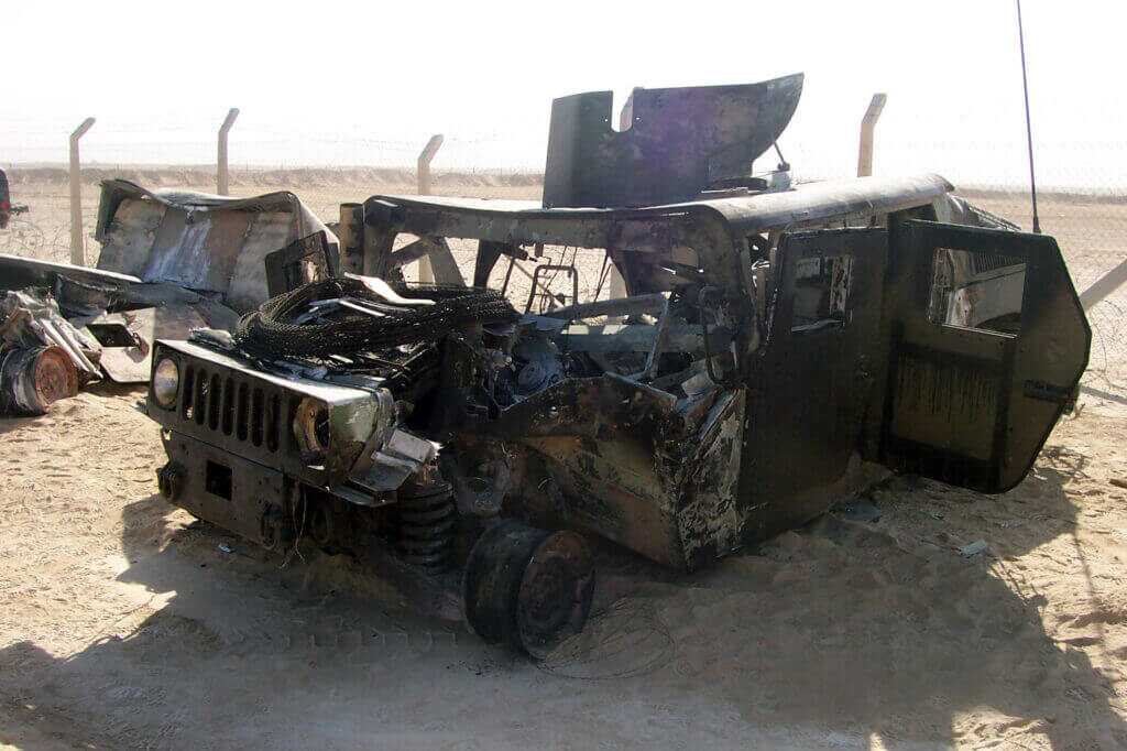 Iraq combat scene from the era when Fabrizio Quattrocchi worked as a security contractor