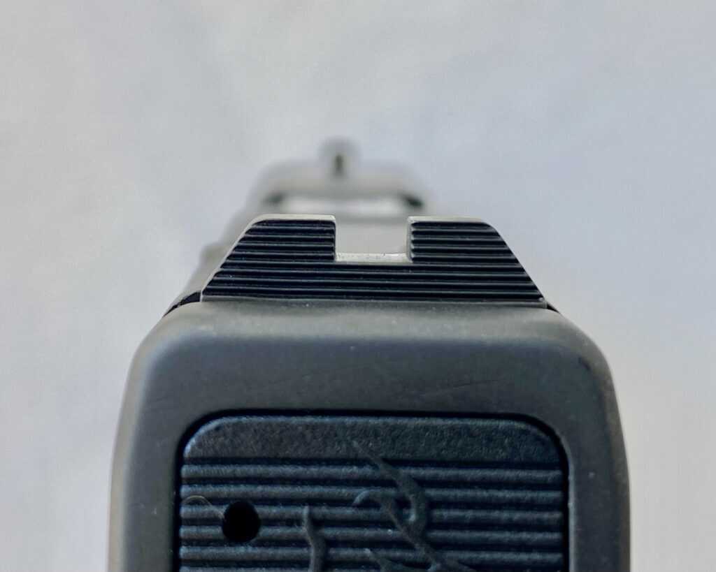 Taurus TX9 Sub-Compact rear sight notch designed for fast target acquisition