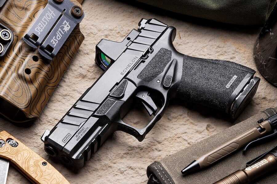 Springfield Armory Echelon Alpha 4.0C compact 9mm pistol with optics-ready slide and black finish.