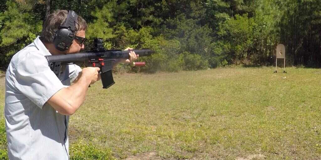 Shooting the Tokarev TT 12 Pro 12 gauge shotgun during reliability testing