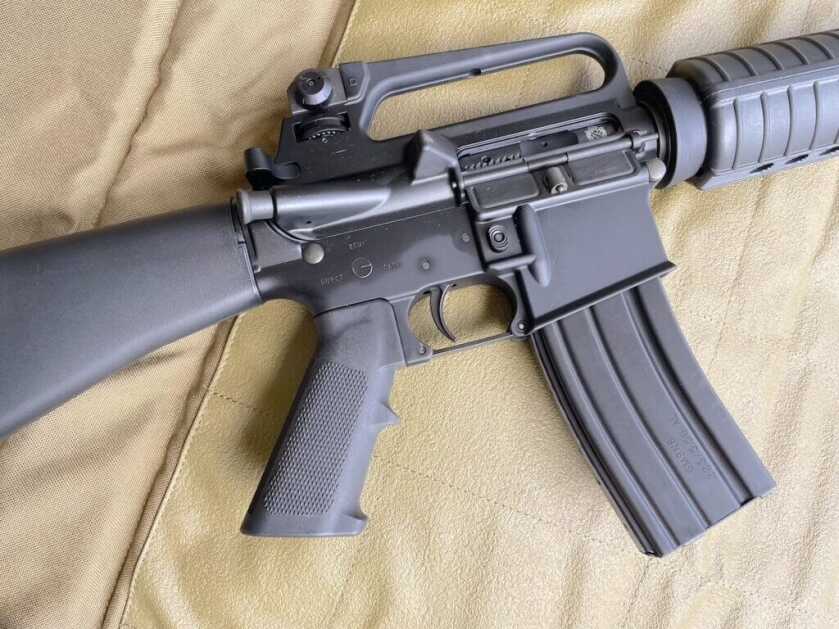 Springfield Armory SA-16A2 upper and lower receivers with brass deflector and military selector markings