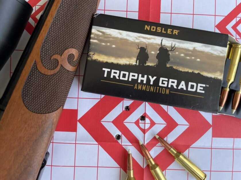Nosler Trophy Hunter 6.5 Creedmoor 140-grain AccuBond group from Winchester Model 70 Featherweight