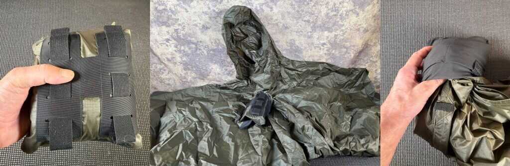 5.11 Tactical Packable Poncho with MOLLE straps, waterproof body, and compact storage pouch