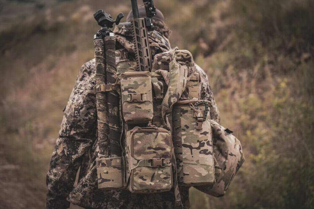Tracer Tactical Burro MOLLE exterior configured with pouches and field accessories