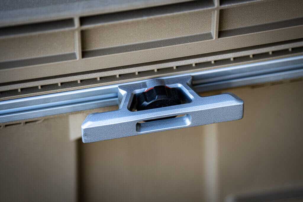 Pelican CRATE 45L ModRail Bar Loops installed for truck bed tie-downs and modular cargo control