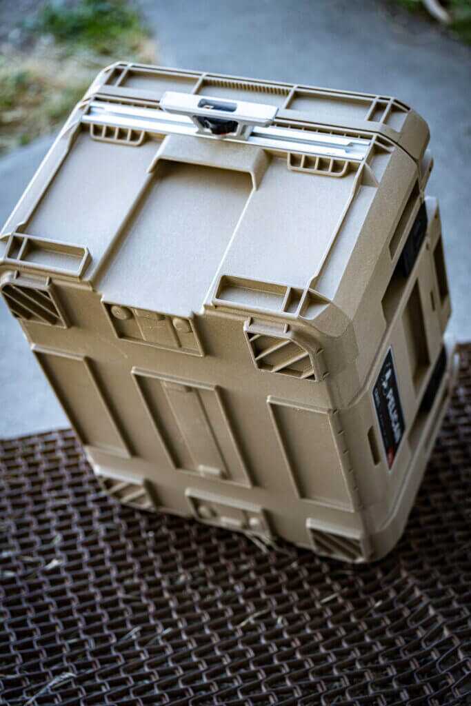Pelican CRATE 45L build quality showing rugged polymer construction for serious field use