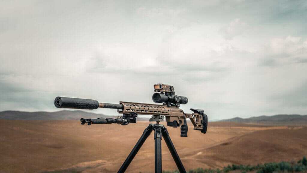 Short-barrel suppressed rifle setup showing Federal 6.5 Creedmoor +Peak velocity advantage