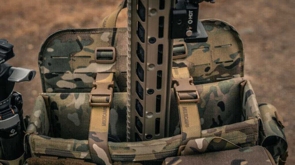 Tracer Tactical Burro quick-release straps securing a rifle for fast deployment