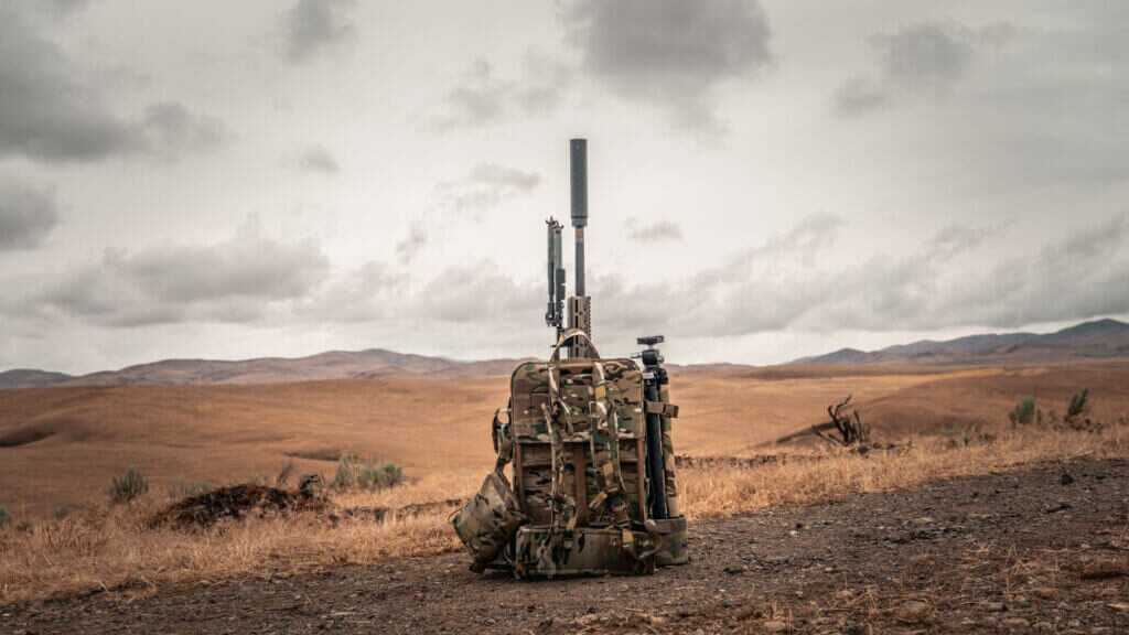 Tracer Tactical Burro standing upright with rifle loaded inside on a frame system