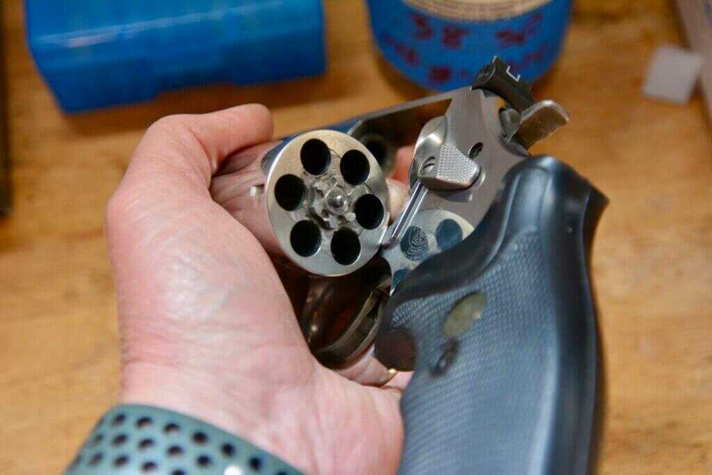 Open cylinder on a six-shot revolver showing limited CCW revolver capacity