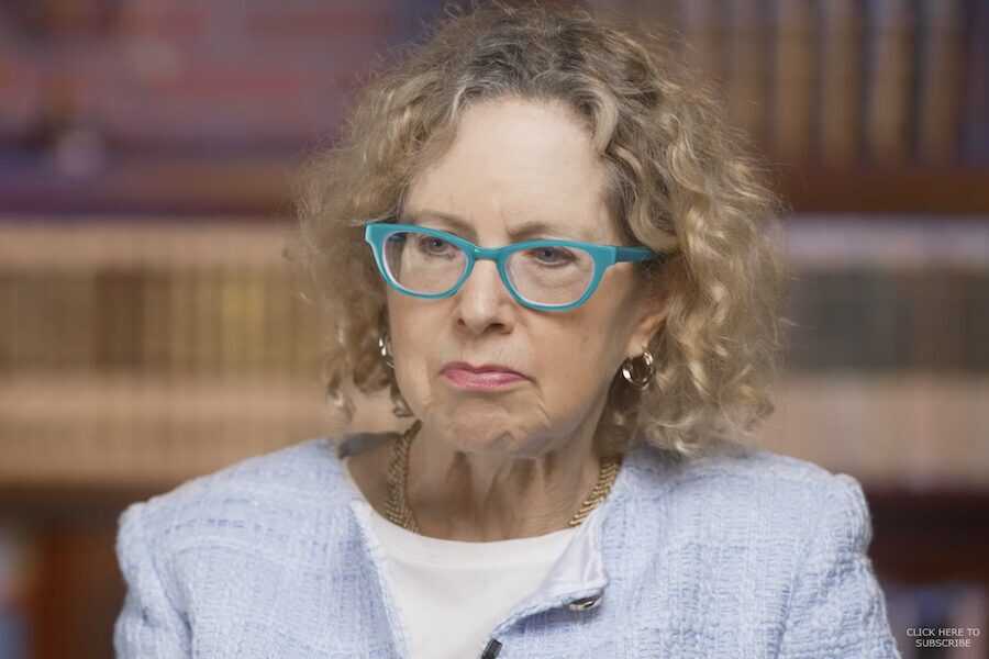 Heather Mac Donald speaks during an interview discussing gun violence, policing, crime statistics, and media coverage.
