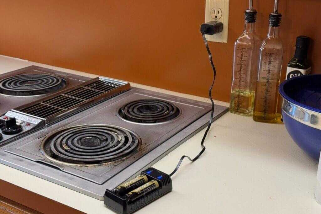 Lithium-ion batteries charging in an open space to reduce fire hazard