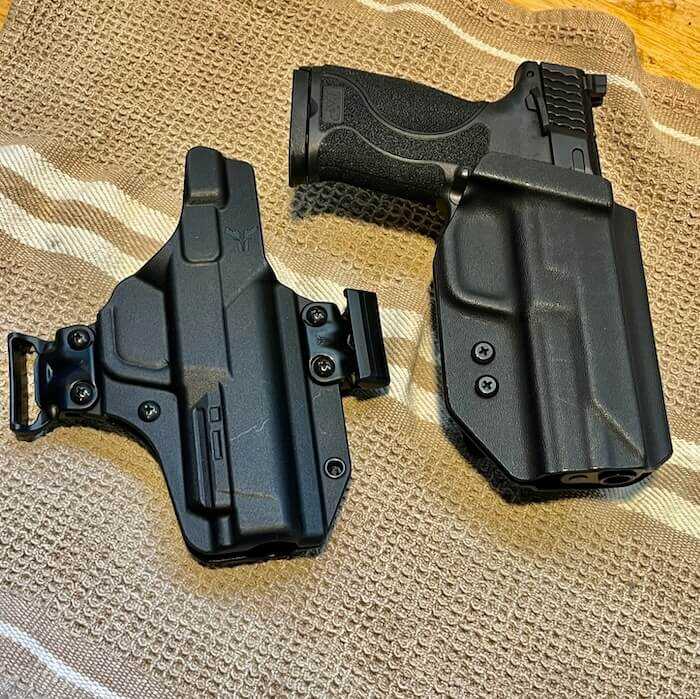 Smith and Wesson M&P 2.0 10mm holster fit with Alpha Omega Kustoms and Blade Tech OWB holsters