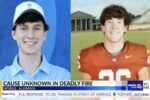 Side-by-side photos of University of Alabama students Walter Hensley and McNeil Mostellar, who died in a hunting camp fire in Conecuh County, Alabama.