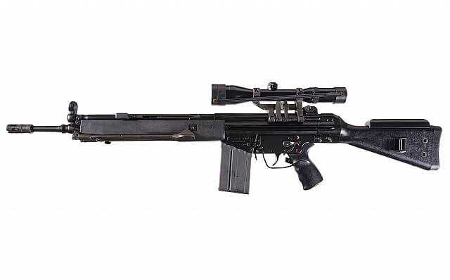 HK G3SG1 accurized G3 sniper rifle with optic and adjustable stock