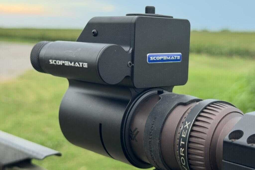 ScopeMate S28-TSC Max battery compartment showing the added bulk of the removable 18650 design