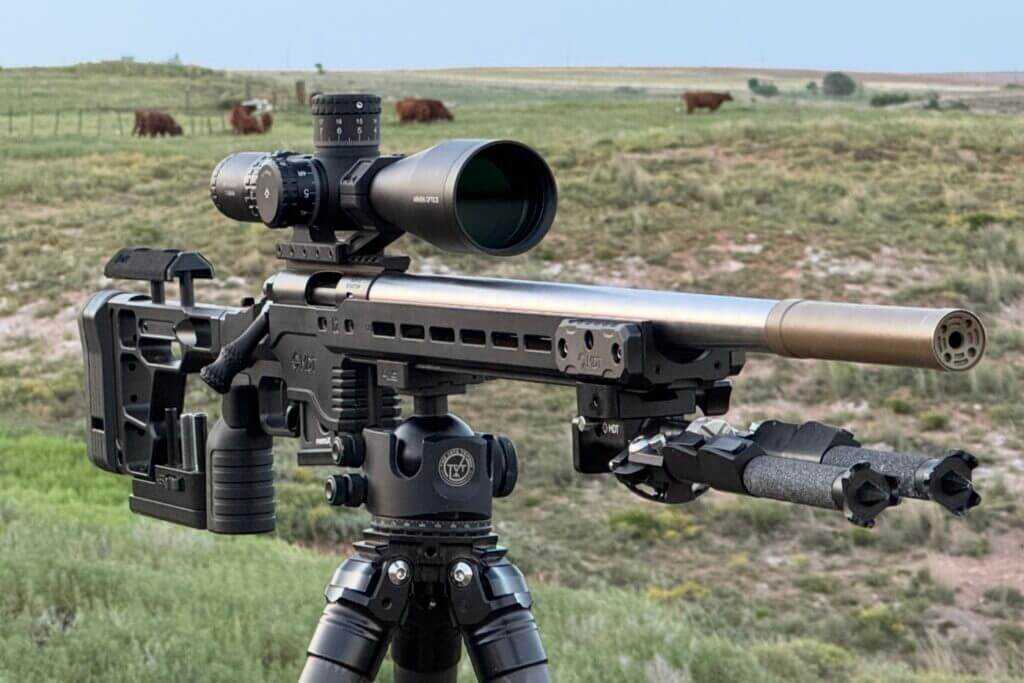 Arken EP-5 GENII mounted on a Zermatt Arms RimX competition 22 LR precision rifle with Proof Research barrel and MDT chassis