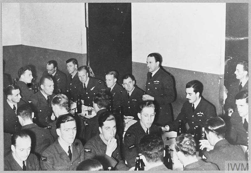 Sergeant James Ward seated at a 1941 dinner honoring his Victoria Cross achievement