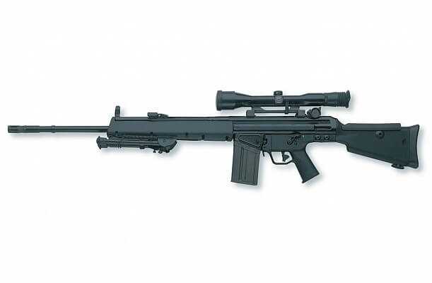 HK MSG90 precision rifle based on the G3 roller-delayed platform