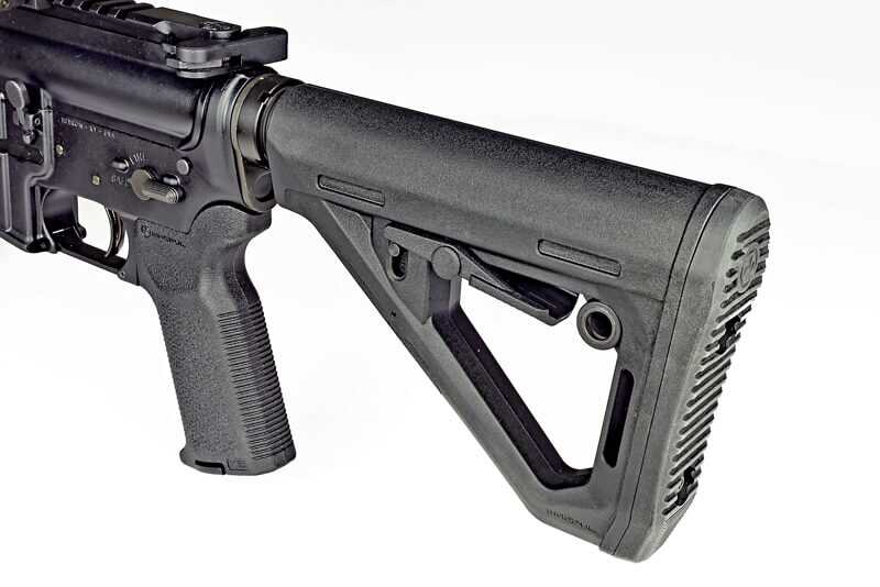 Ruger Harrier Model 28600 with Magpul DT Carbine stock and MOE-K2 grip