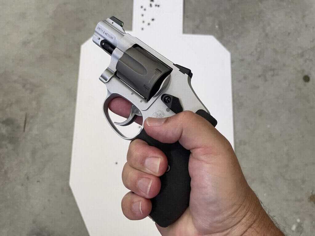 Hammerless S&W 632 double-action-only revolver with enclosed hammer and G10 carry grip