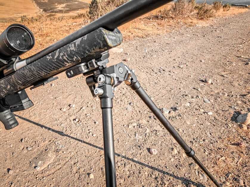 USA-made Hatch Outwest High Country Lite hunting bipod with black anodized finish