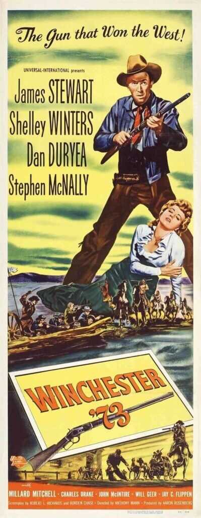 Winchester '73 movie poster featuring the famous One of One Thousand rifle