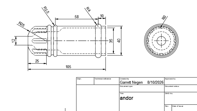 CAD rendering of the 3D printed A280-CFE Blaster barrel shroud