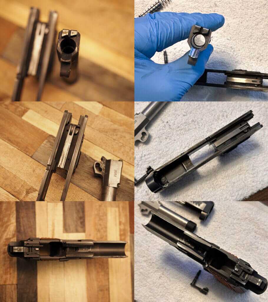 Kimber CDS9 before and after cleaning following the first two range sessions