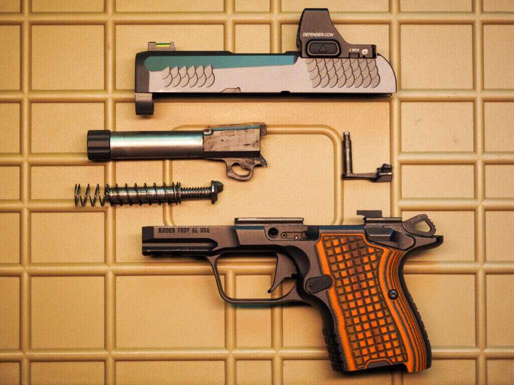Kimber CDS9 field stripped for routine cleaning and maintenance