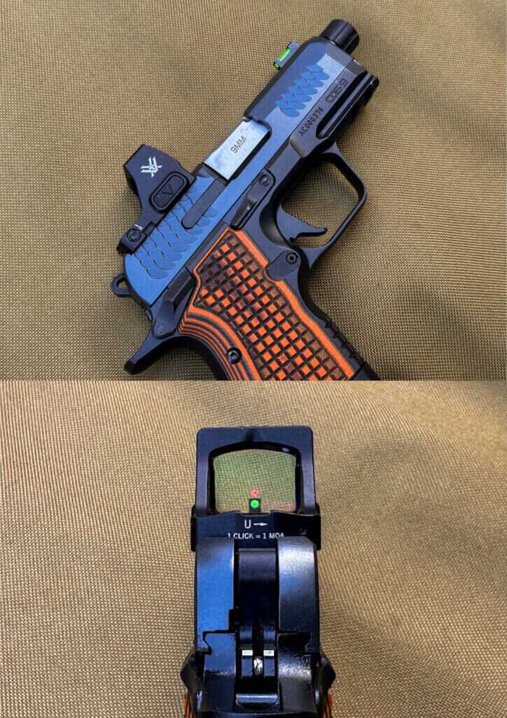 Kimber CDS9 with Vortex Defender CCW red dot mounted directly to RMSc optics cut