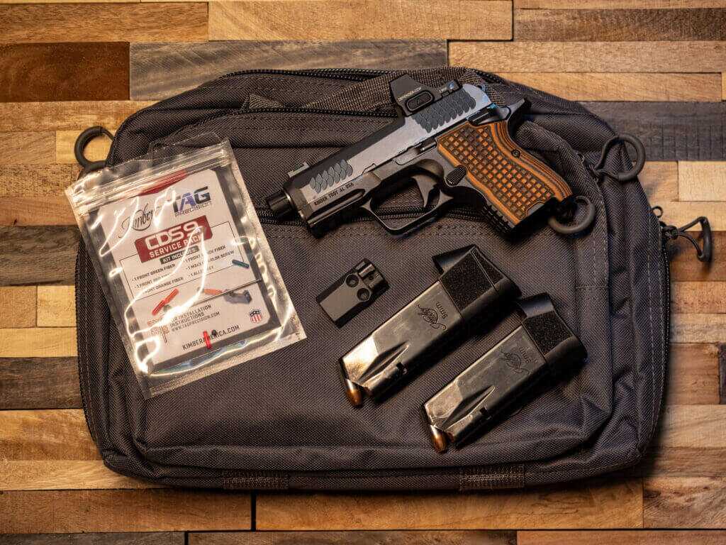 Kimber CDS9 pistol unboxed with factory range bag magazines and accessories