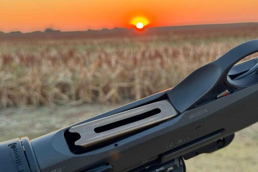 Benelli M2-G1 tan shell lifter and grooved trigger guard loading ramp