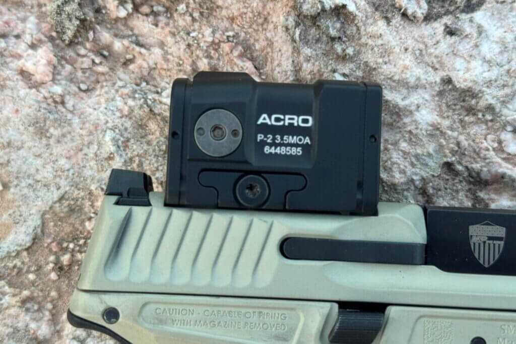Aimpoint ACRO P-2 direct mounted on the S&W Spec Series VI M&P 9 Metal Compact