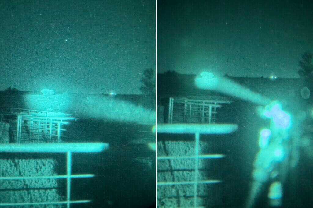 DNT TNC635R night vision showing wide and narrow settings of the integrated IR illuminator