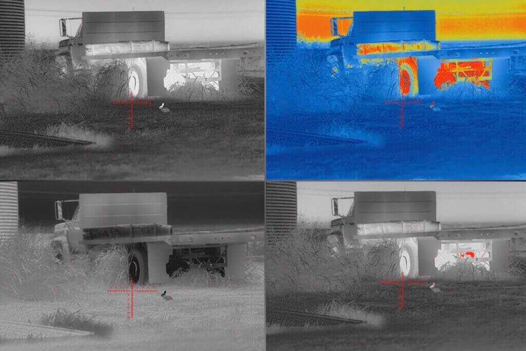 Several thermal color palettes available on the DNT TNC635R