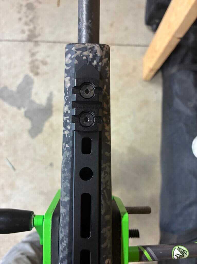 Seekins Element Hunter MLOK stock with lightweight Picatinny rail for Tricer RP bipod