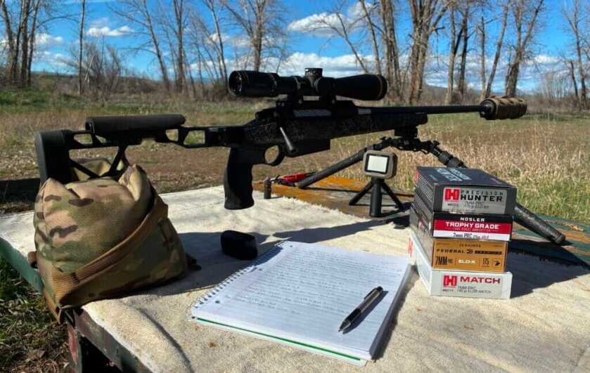 Seekins Element Hunter M3 7 PRC factory ammunition accuracy testing at 100 yards