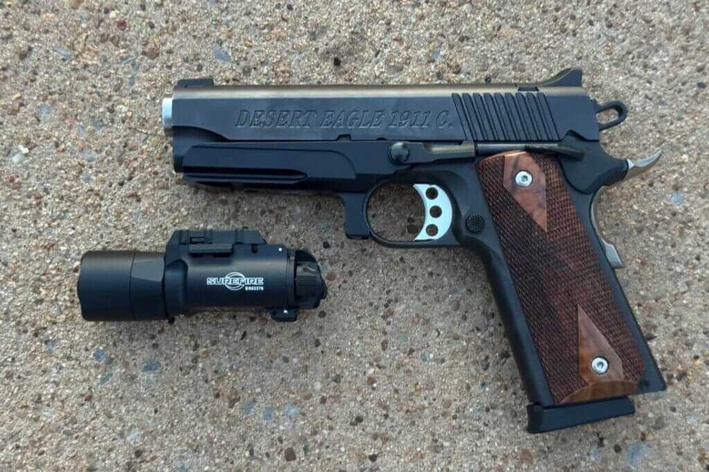 Major Kong Industries MisterSeven 1911 rail installed on a Magnum Research Desert Eagle 1911C