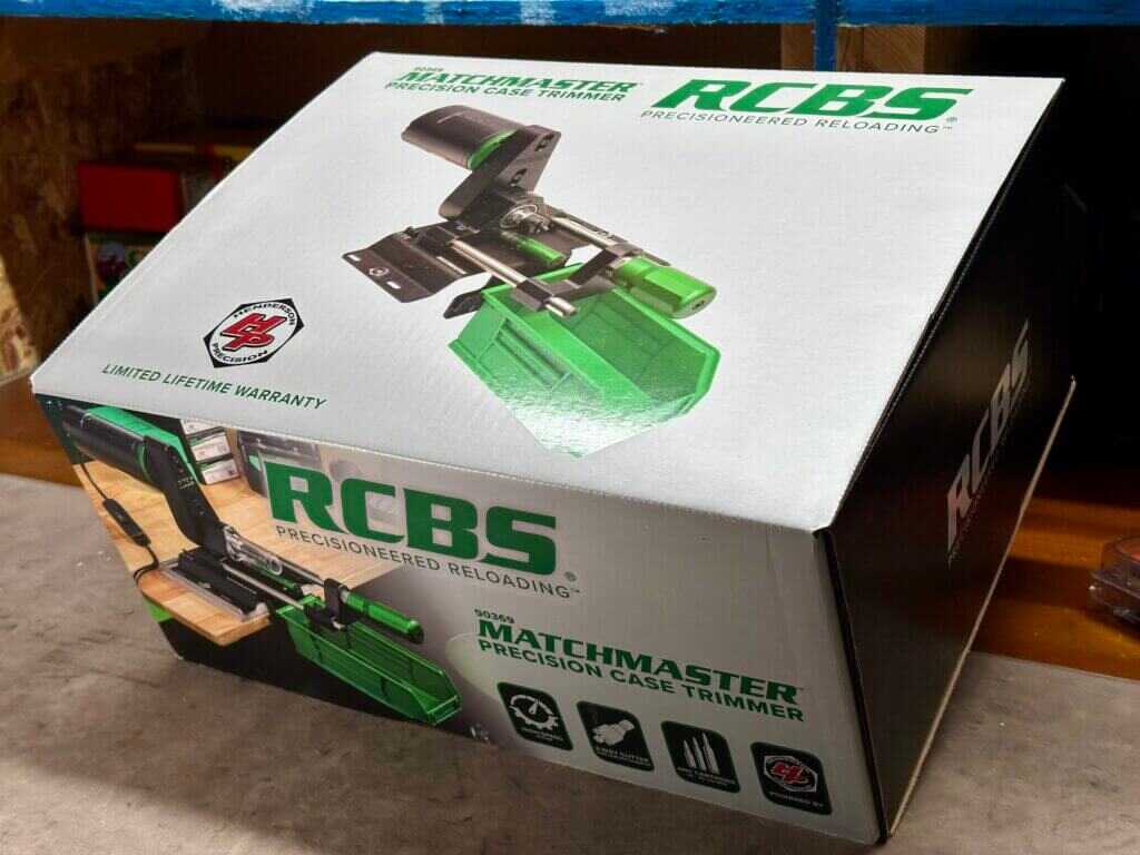 RCBS MatchMaster Precision Case Trimmer box and components before unpacking