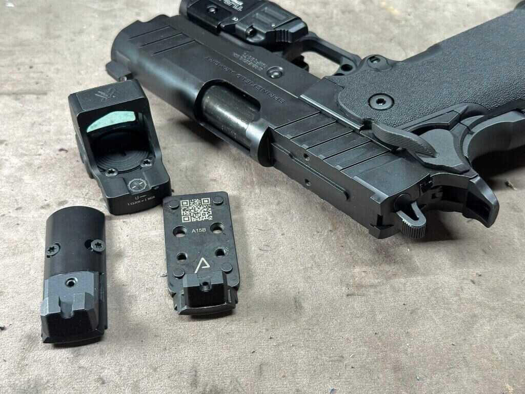 Springfield Prodigy 3.5 AOS with optic, AOS mounting plate, and rear sight removed for installation