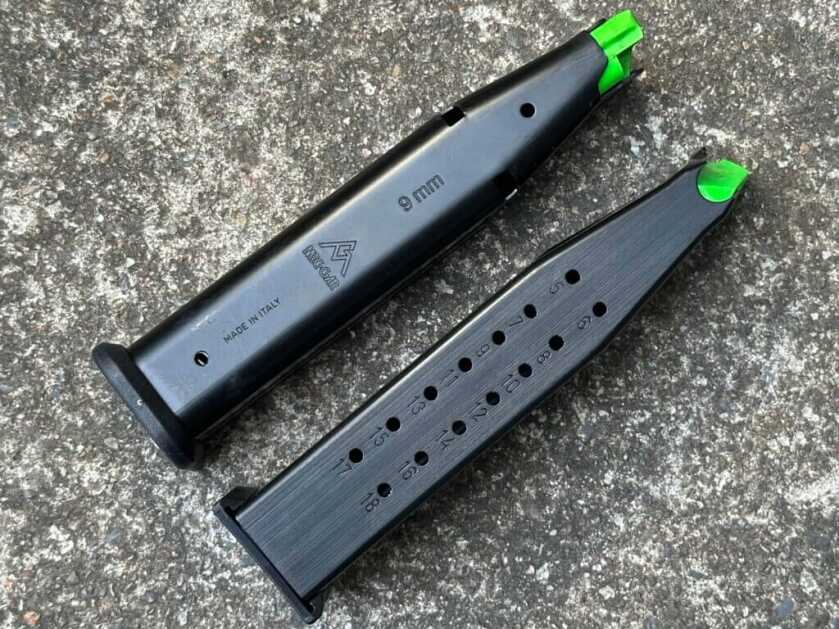 Two 18-round Mec-Gar magazines included with the Springfield Prodigy 3.5 AOS