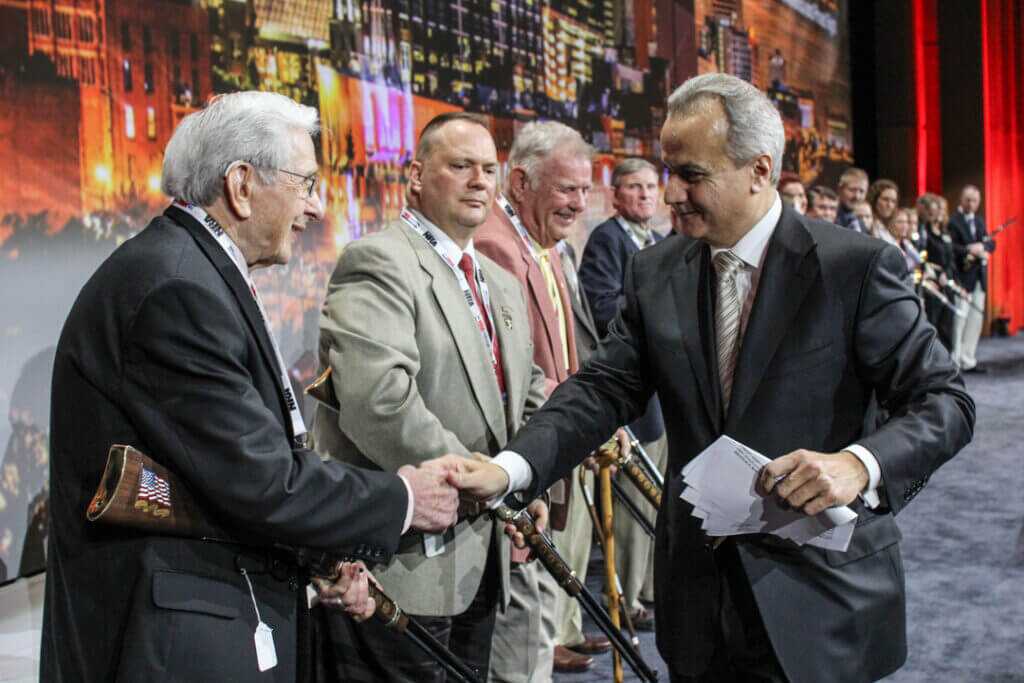 Anthony Imperato honoring veterans at a Henry Repeating Arms event