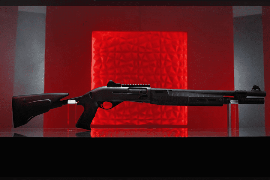 Benelli M2-G1 Tactical 12-gauge semi-automatic shotgun with fixed stock and ghost-ring sights