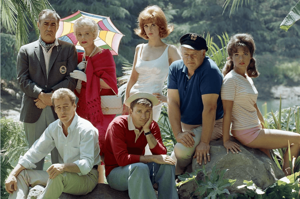Gilligan's Island cast featuring Russell Johnson, the Professor and future subject of an incredible B25 war story