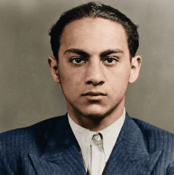 1946 displaced persons camp photograph possibly showing Herschel Grynszpan after World War 2
