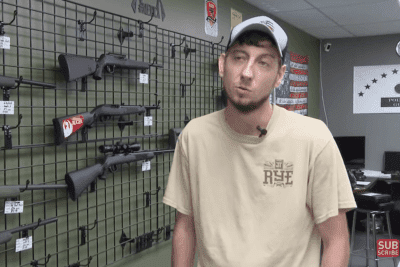 Point Blank Gun Shop manager TJ Smith discusses Virginia’s paused assault weapons ban inside the store
