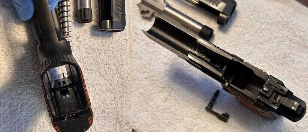Kimber CDS9 finish and frame rail wear after more than 1,300 rounds and regular carry